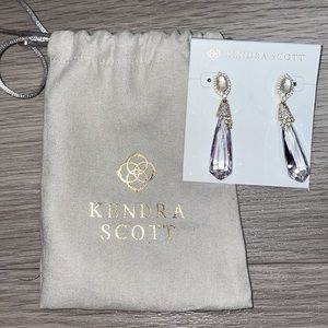 Kendra Scott Yellow Gold Faye MOP & Cz Drop Earrings